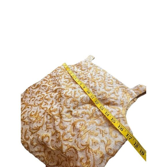 Vintage Don Sophisticates Women's Brocade Gold & Cream Buttoned ToP sz s - Picture 7 of 9